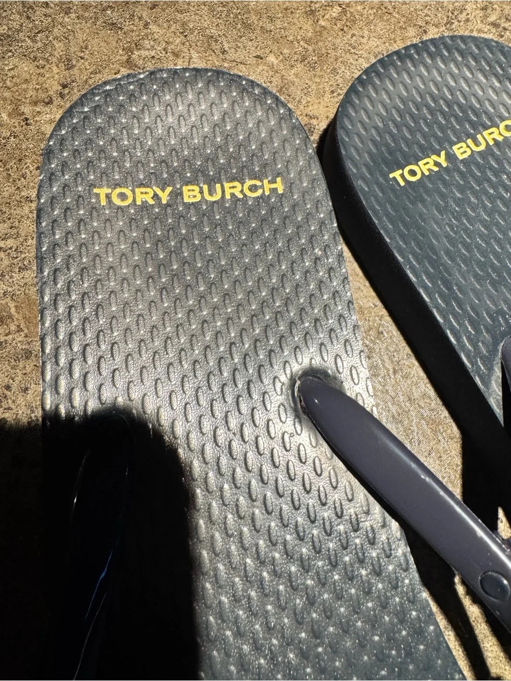 Tory Burch Marguerite Navy Flip Flop Sandals 9